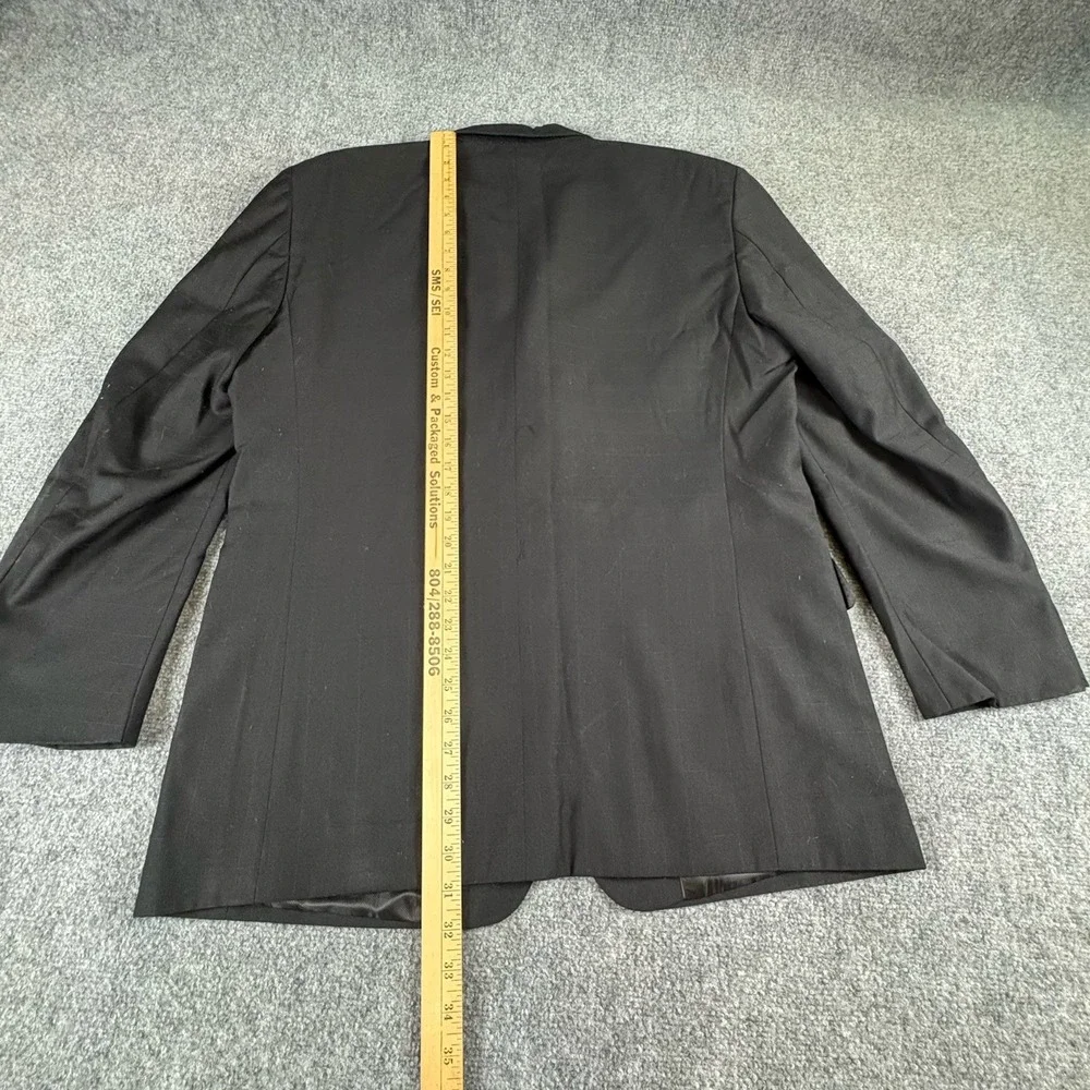 Caravelli Sport Coat Men's 42R Black Windowpane Y2K Superior 150s Hand Tailored